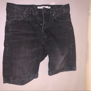H&M Black Button Up Denim Shorts